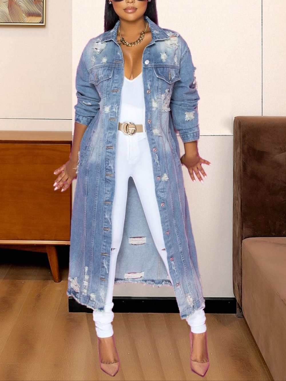 Distressed Dreams Denim Jacket - Light